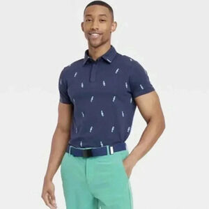 All in Motion Navy Blue, New - Men's Short Sleeve Polo Shirt